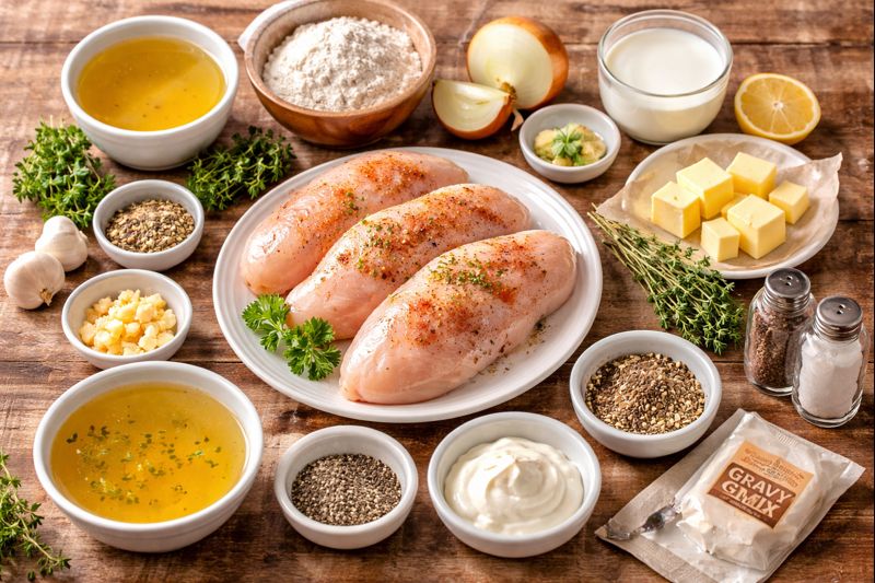 Comfort-Style Chicken and Gravy Recipe Ingredients