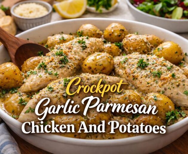 Crockpot Garlic Parmesan Chicken and Potatoes Recipe