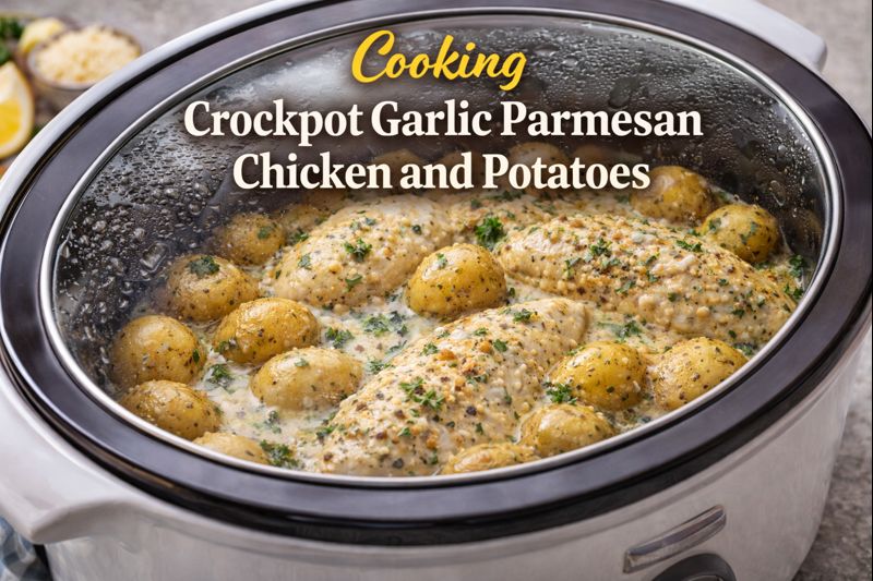 Crockpot Garlic Parmesan Chicken and Potatoes Recipe Cooking