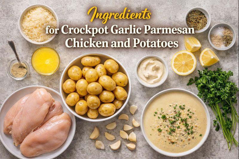 Crockpot Garlic Parmesan Chicken and Potatoes Recipe Ingredients