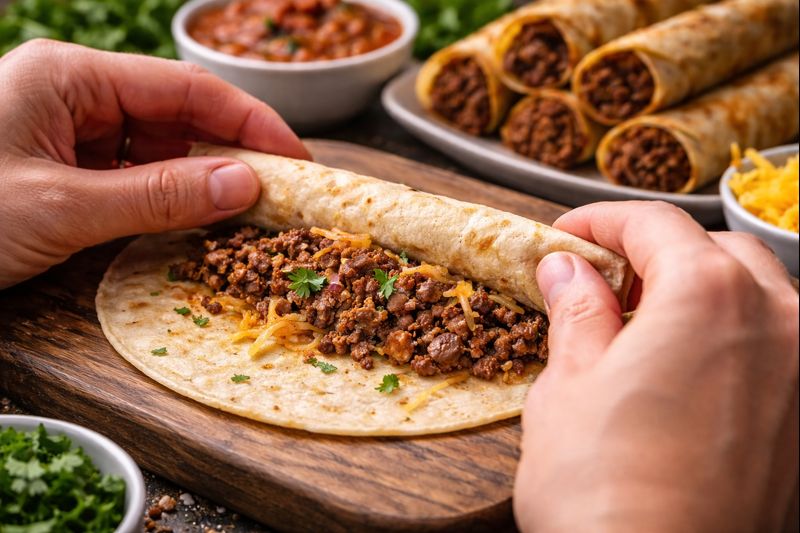 Easy Beef Taquitos Recipe Rolling
