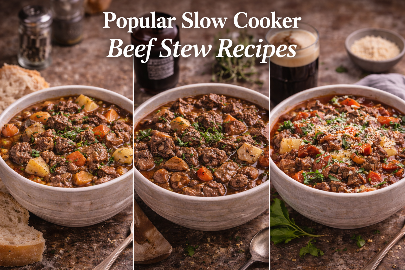 Popular slow cooker beef stew recipes featuring classic and flavorful beef stew variations