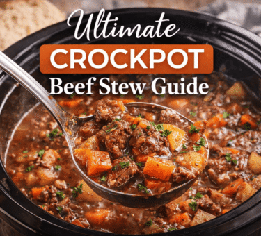 Ultimate crockpot beef stew with tender beef, potatoes, and carrots slow cooked to perfection